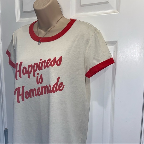 LuLaRoe LIV Red Trim Crew Neck Tee - Picture 3 of 7